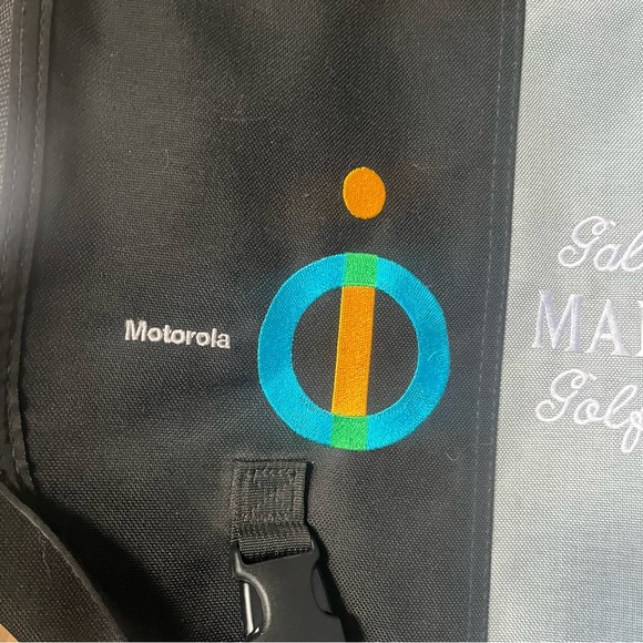 Timbuk2 Motorola Embroidered Black Yellow Gray Colorblock Messenger Bag - Picture 4 of 6